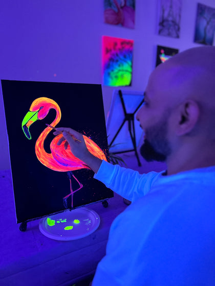 Aurora Australis Neon Lights Paint & Sip experience with Paintelaide