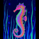 Illuminated Neon Seahorse @ Prospect Rd | Kids & Family Friendly Art Class