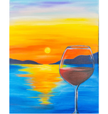 Paintelaide sunset wine artwork