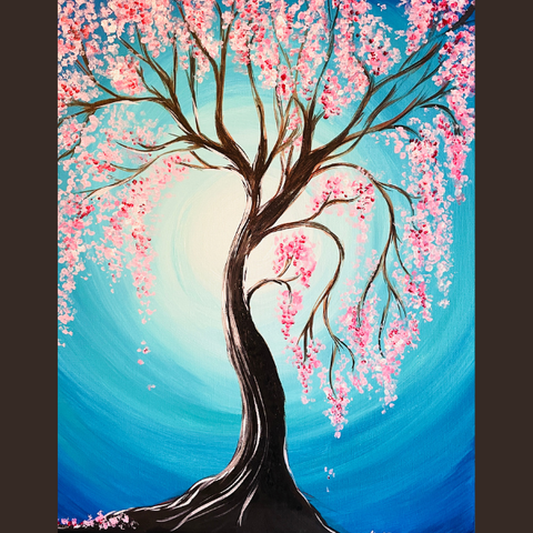Moonlight Cherry Blossom Paint & Sip @ Longview Vineyard