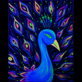 Illuminated Neon Peacock @ Prospect Rd | Kids & Family Friendly Art Class
