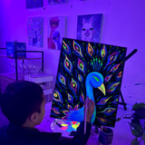 Illuminated Neon Peacock @ Prospect Rd | Kids & Family Friendly Art Class