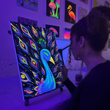 Illuminated Neon Peacock @ Prospect Rd | Kids & Family Friendly Art Class