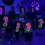 Illuminated Neon Seahorse @ Prospect Rd | Kids & Family Friendly Art Class