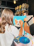 painting your dog - wine and paint by Paintelaide