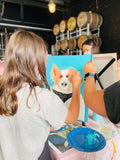 painting your dog - wine and paint by Paintelaide